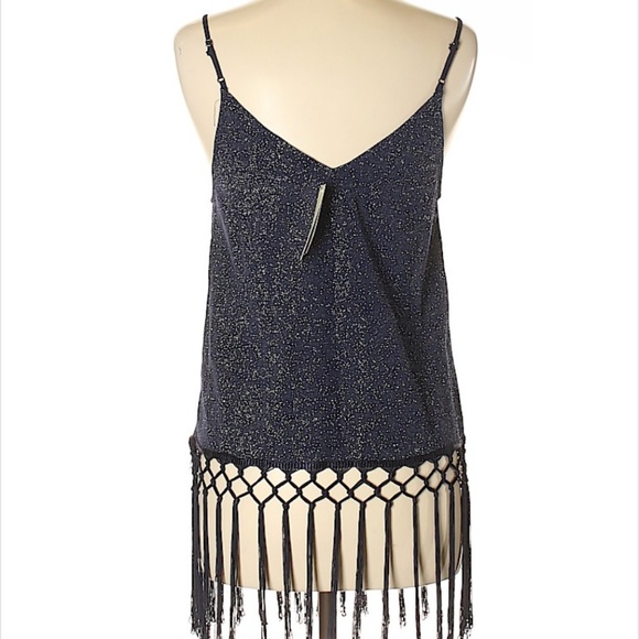 NWT Skies Are Blue Fringe detail metallic tank - Picture 4 of 6